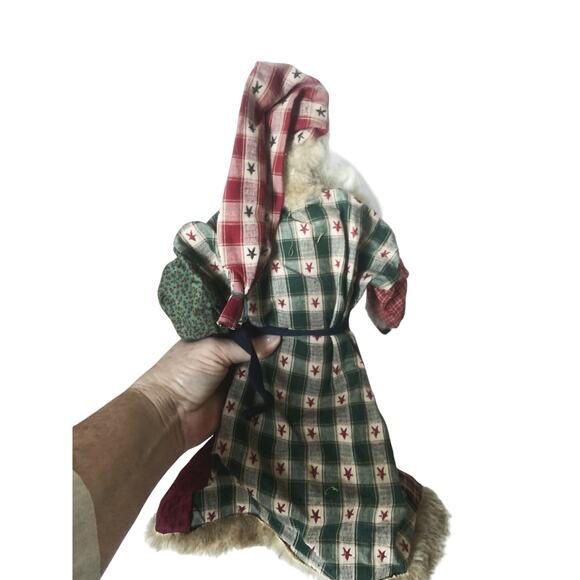 Vintage Folk Art Privative Look Santa Clause w/ Teddy Bear 28" Long - Picture 4 of 5